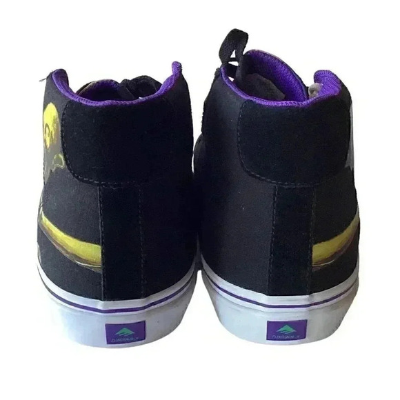 Emerica Mens 8 Skateboard Shoes Omen Hi X Dinosaur Jr Black/Purple NEW - Picture 6 of 9